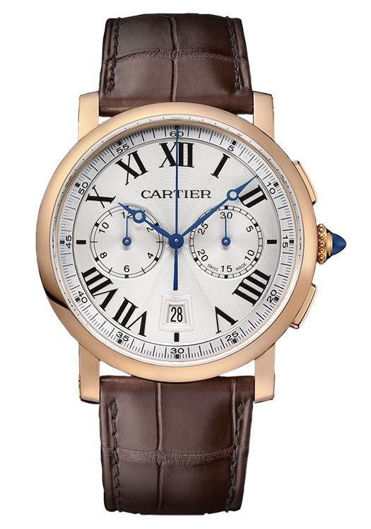 The luxury fake Rotonde De Cartier W1556238 watches are made from 18k red gold.