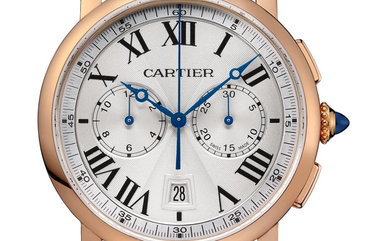 The 42 mm replica Rotonde De Cartier W1556238 watches have silver-plated dials.