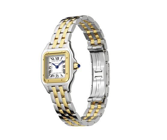 The sturdy replica Panthère De Cartier W2PN0006 watches are made from 18k yellow gold and stainless steel.