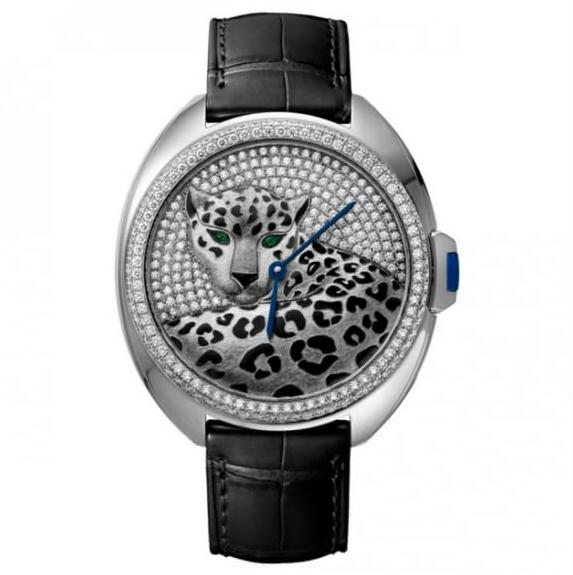 The precious copy Cle De Cartier HPI01017 watches are made from 18k white gold and diamonds.