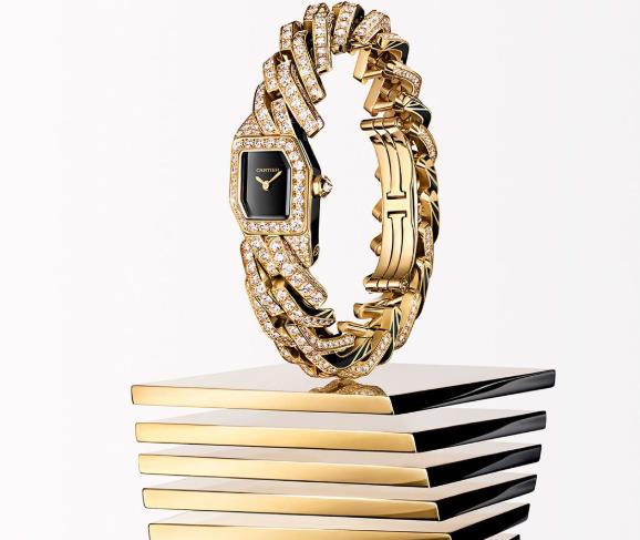 The female copy watches are made from 18k gold.