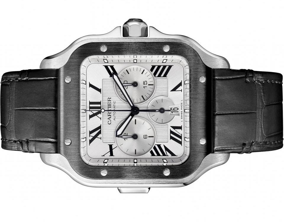 The silvery dials copy watches are designed for men.